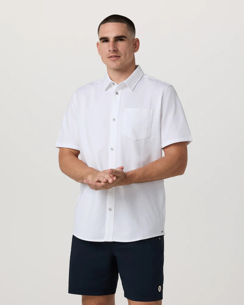 Vuori Mens Short Sleeve Knit Oxford Button Down
