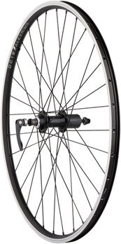 Quality Wheels Value Double Wall Series Rear Wheel - 26", QR x 135mm, Rim Brake, HG 10, Black, Clincher