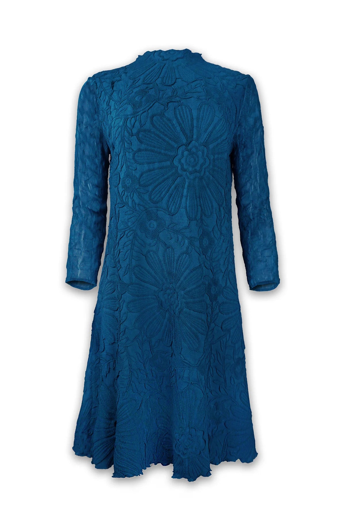 Wild Cosmos Nicole Lettuce Edge Floral Jacquard Dress