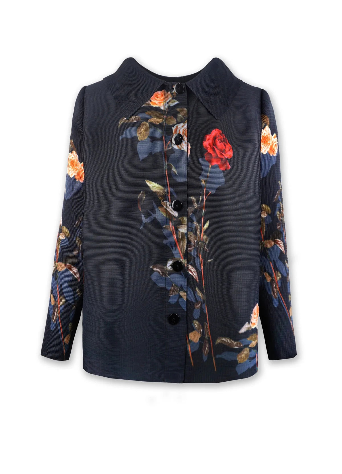 Wild Cosmos Womens Elizabeth Rose Garden Crystal Pleats Shirt