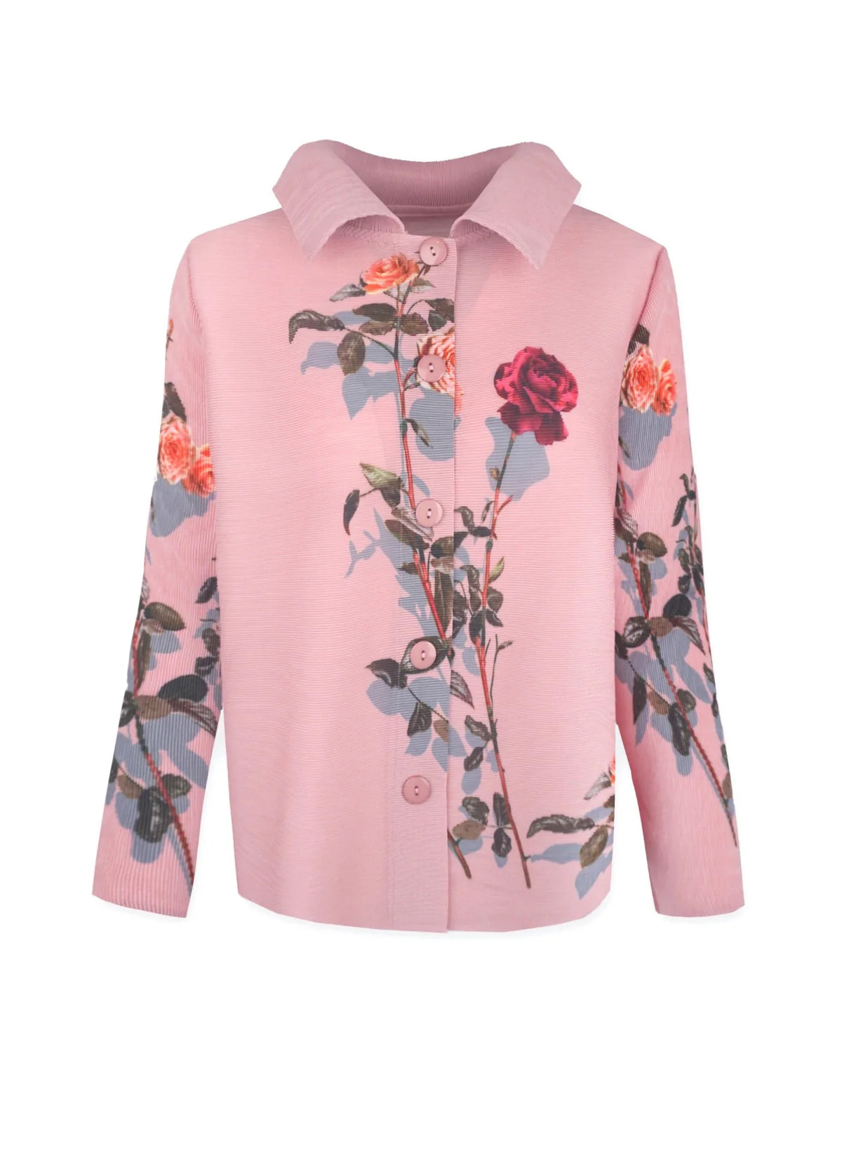 Wild Cosmos Womens Elizabeth Rose Garden Crystal Pleats Shirt