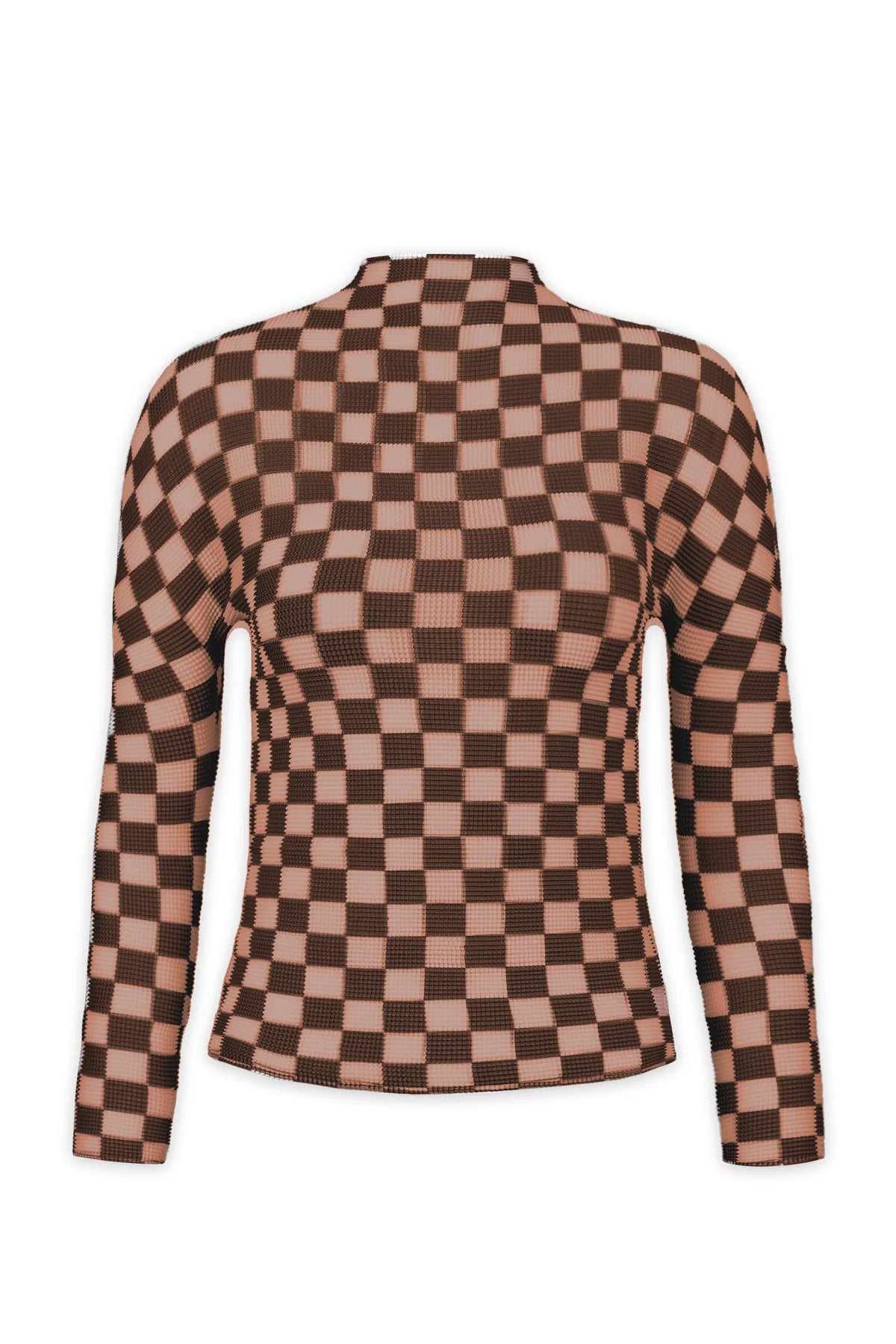 Wild Cosmos Womens Whitney Checkerboard 3D Honeycomb Texture Top