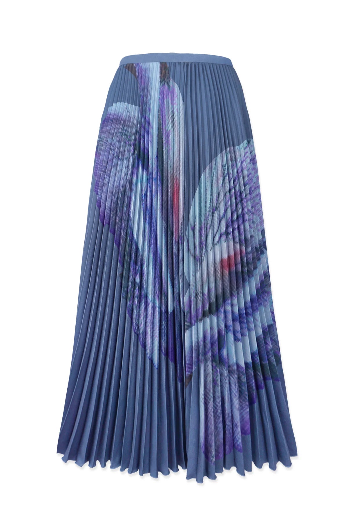 Wild Cosmos Womens Agata Coral Print Pleated Skirt
