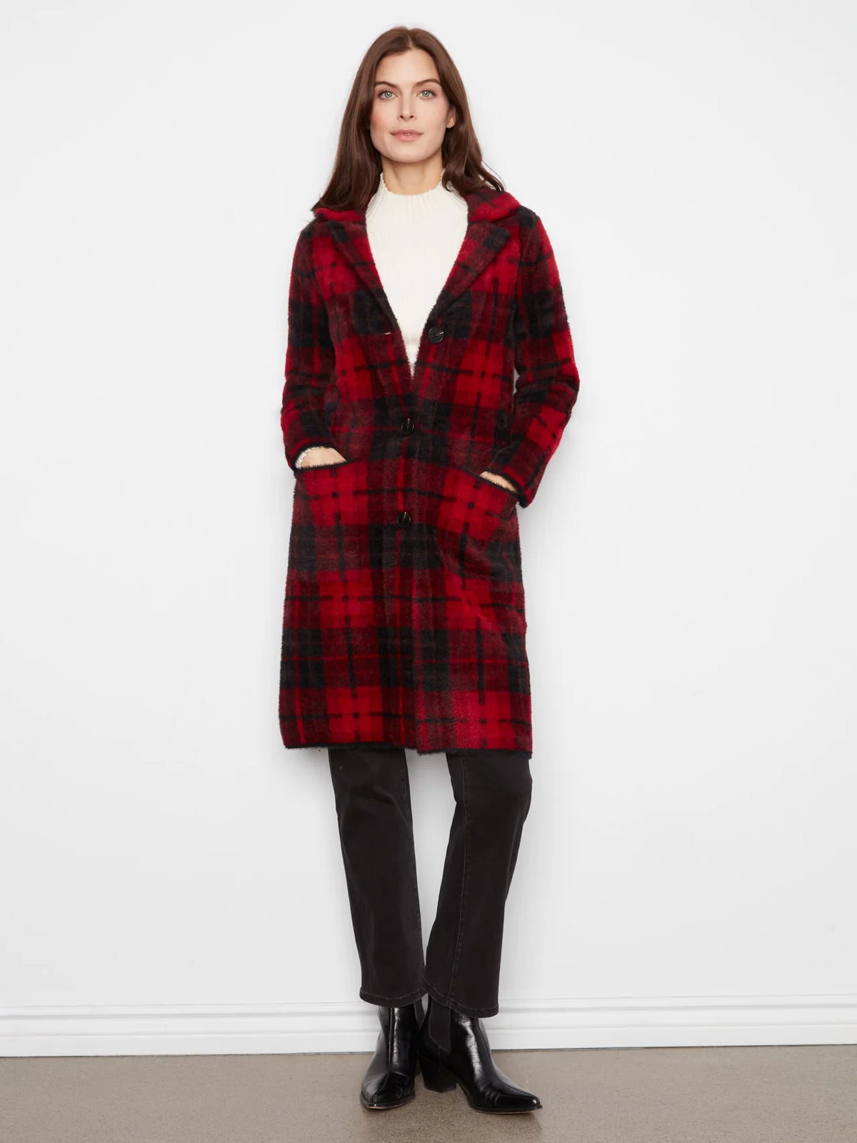 Charlie B Womens Knit Coatigan With Patch Pockets