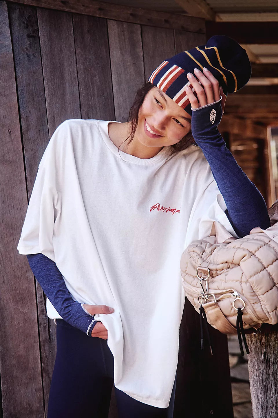 Free People Womens Logo Tackle Tee
