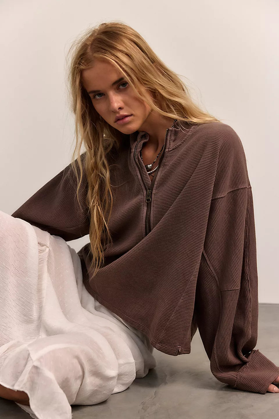 Free People Womens Celeste Quarterzip