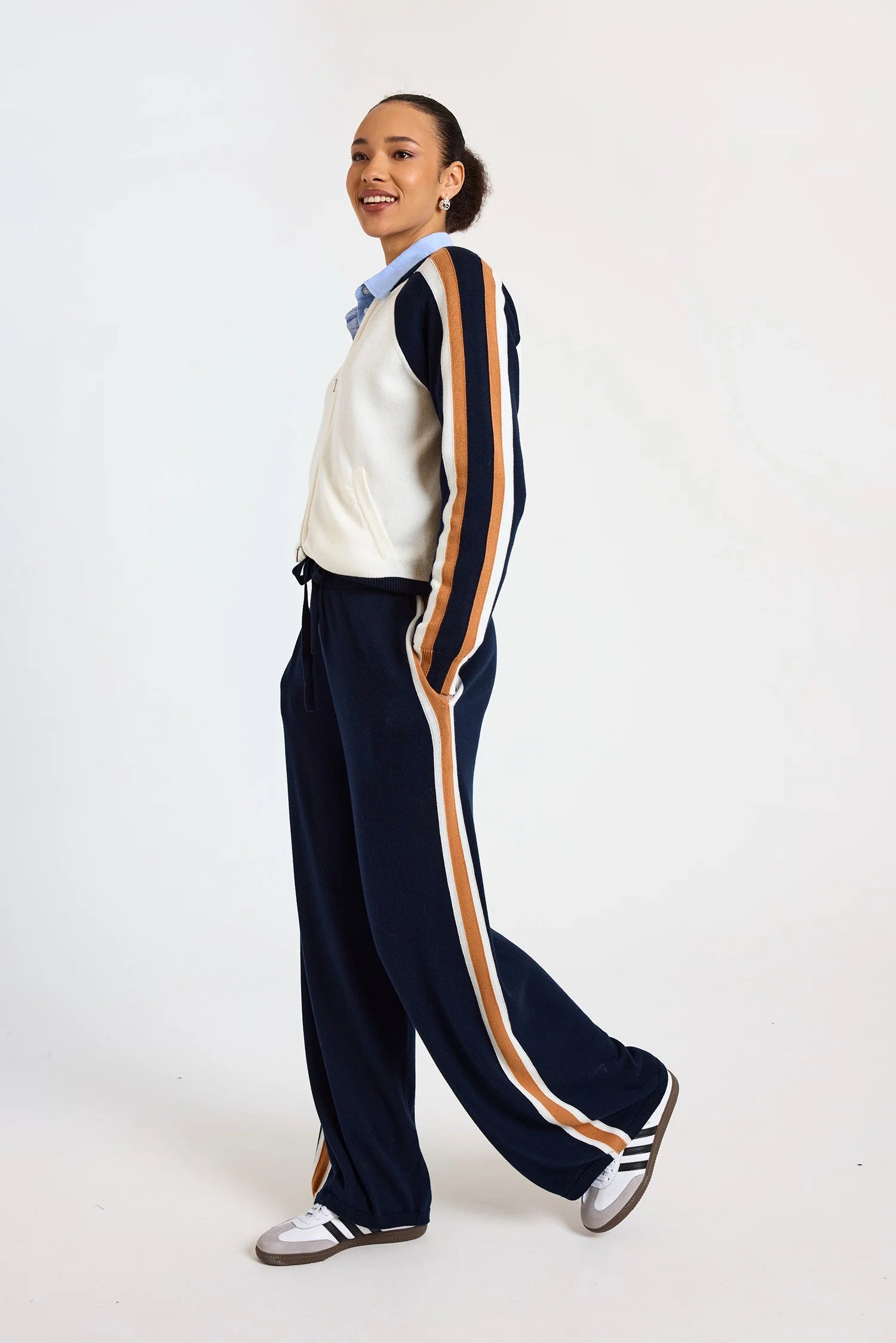 Brodie Womens Valerie Stripe Wide Leg Pant