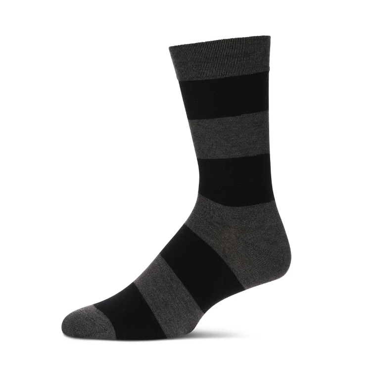 MeMoi Mens Rugby Stripe Cashmere Crew
