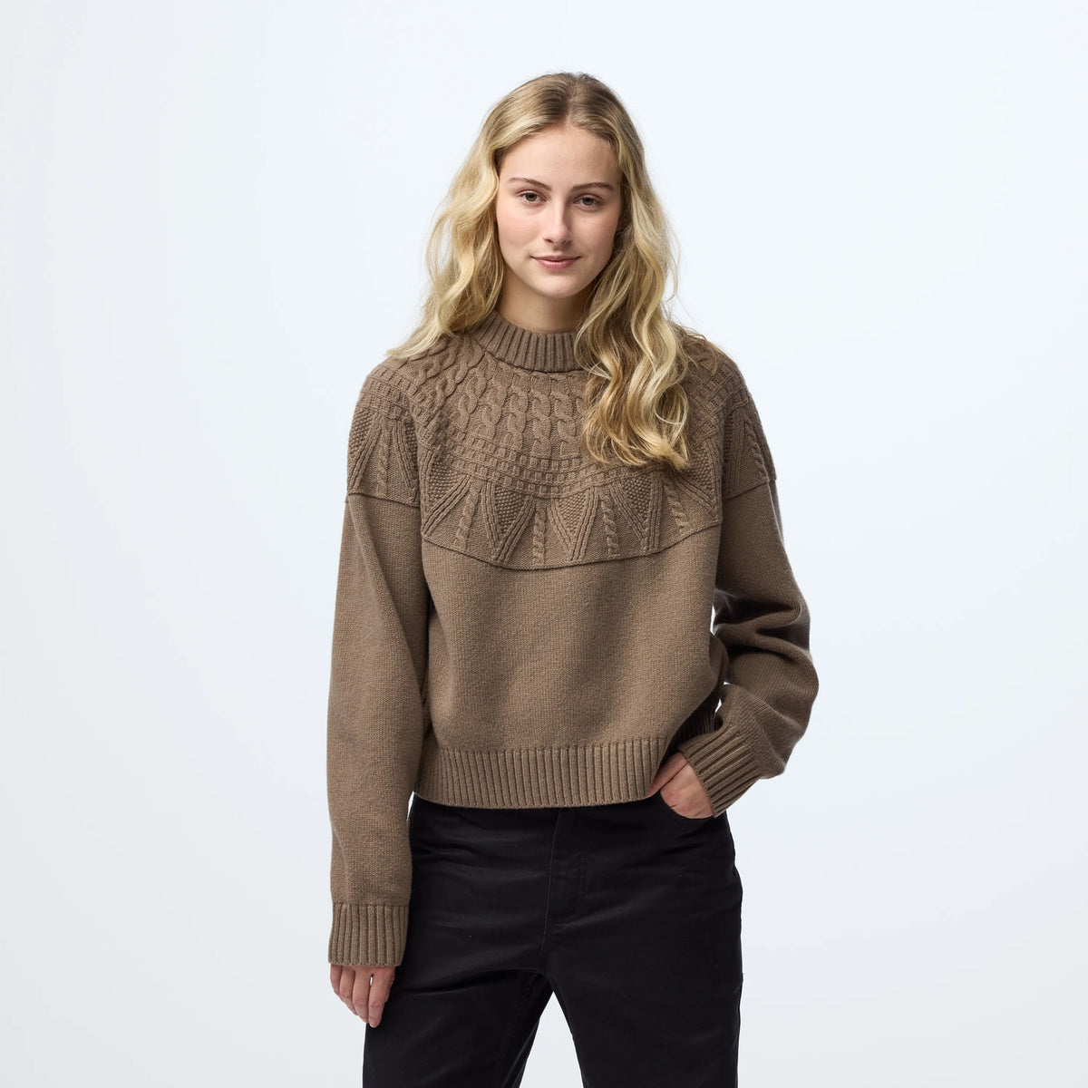 Fjallraven Womens Övik Solid Jacquard Knit