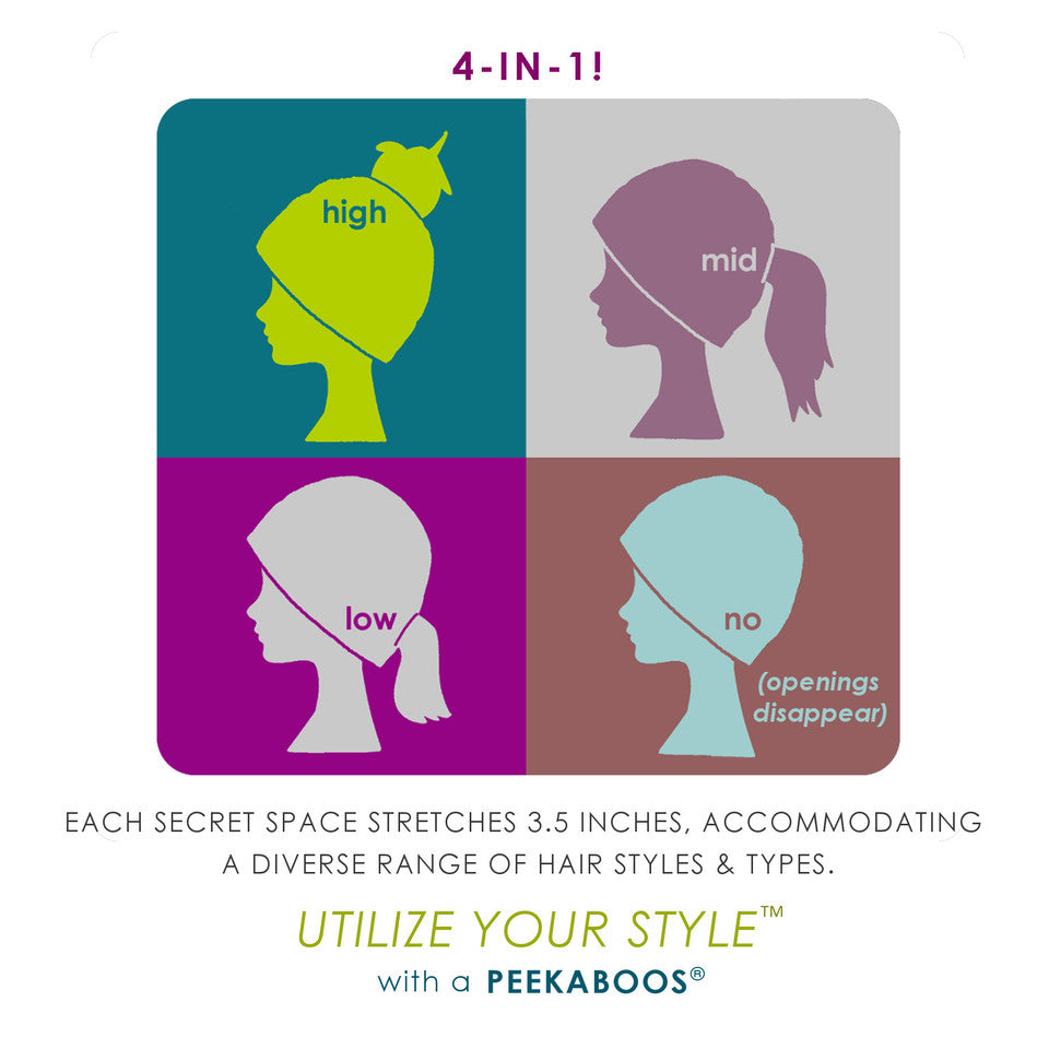 Peekaboos Classic Cable 4 in 1 Ponytail Hat