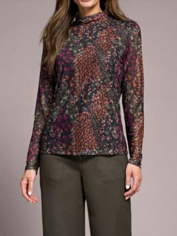Tribal Turtleneck Lined Top
