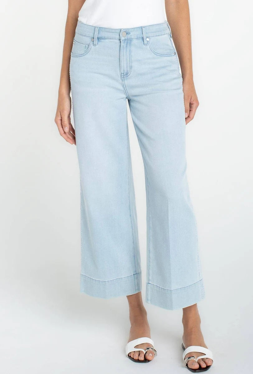 Liverpool Womens Stride Crop Embroidered Wide Leg