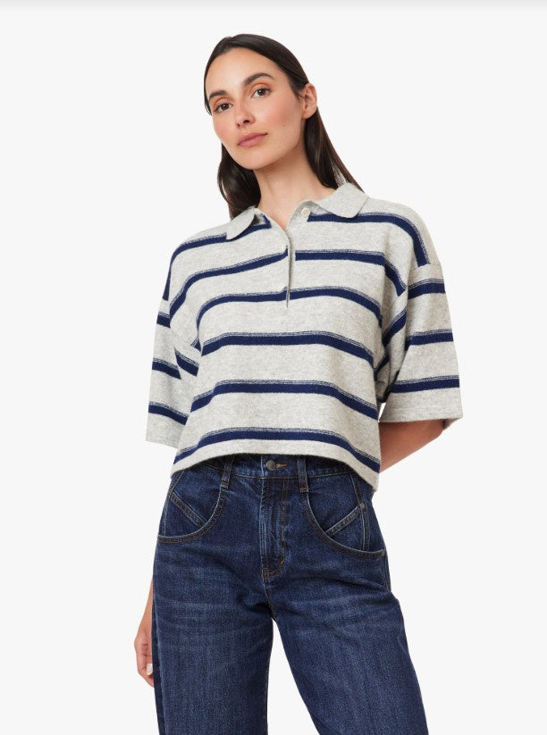 Habitual Womens Striped Rugby Polo Sweater