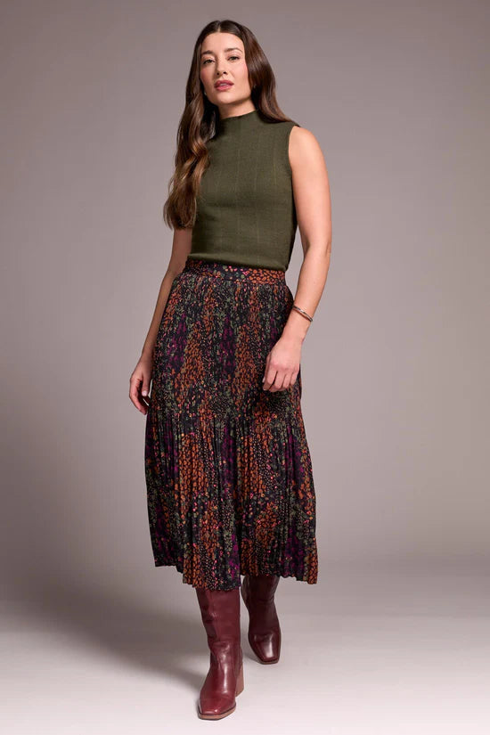 Tribal Womens Flowy Plisse Skirt
