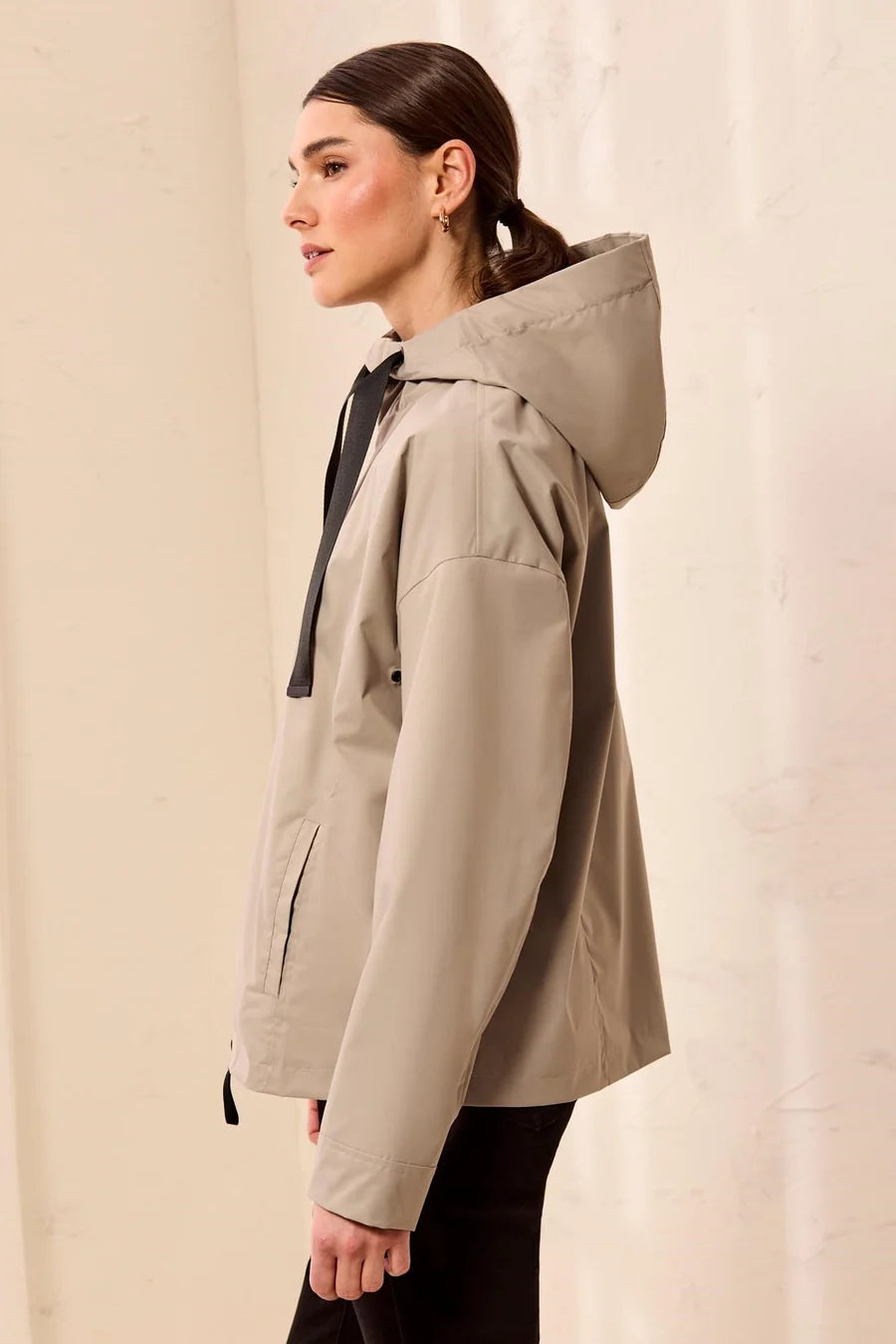 Tribal Womens Hydrochromatic Hooded Zip-Up Rain Jacket