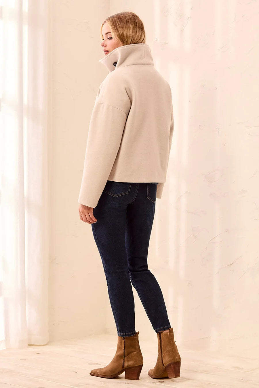 Tribal Womens Lofty Chic Funnel Neck Jacket
