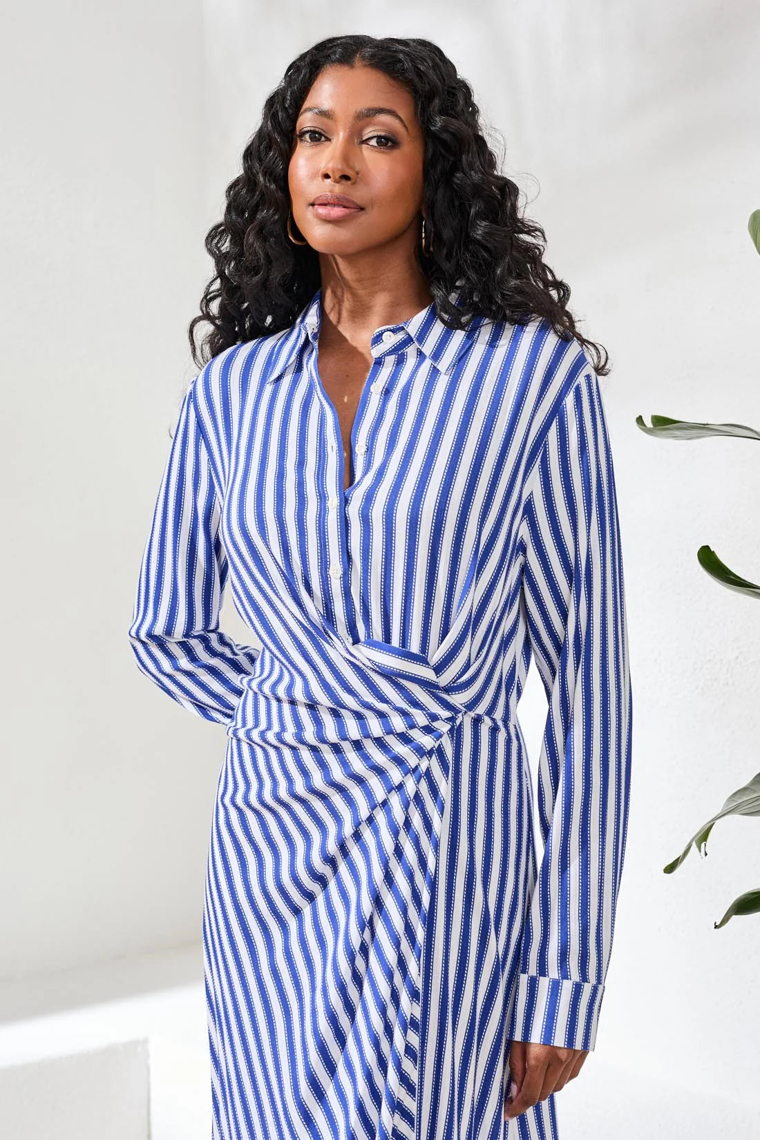 Tribal Womens Long Sleeve Waist Wrap Dress