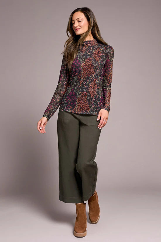 Tribal Womens Turtleneck Lined Top