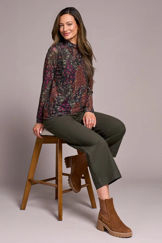 Tribal Womens Turtleneck Lined Top