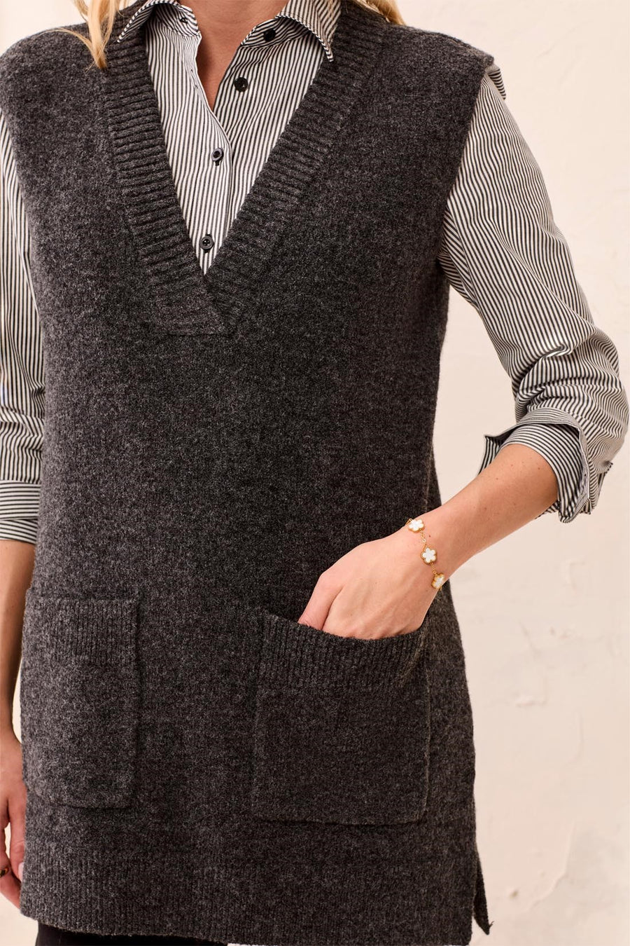 Tribal Womens Sleeveless Tunic Knit Sweater Vest