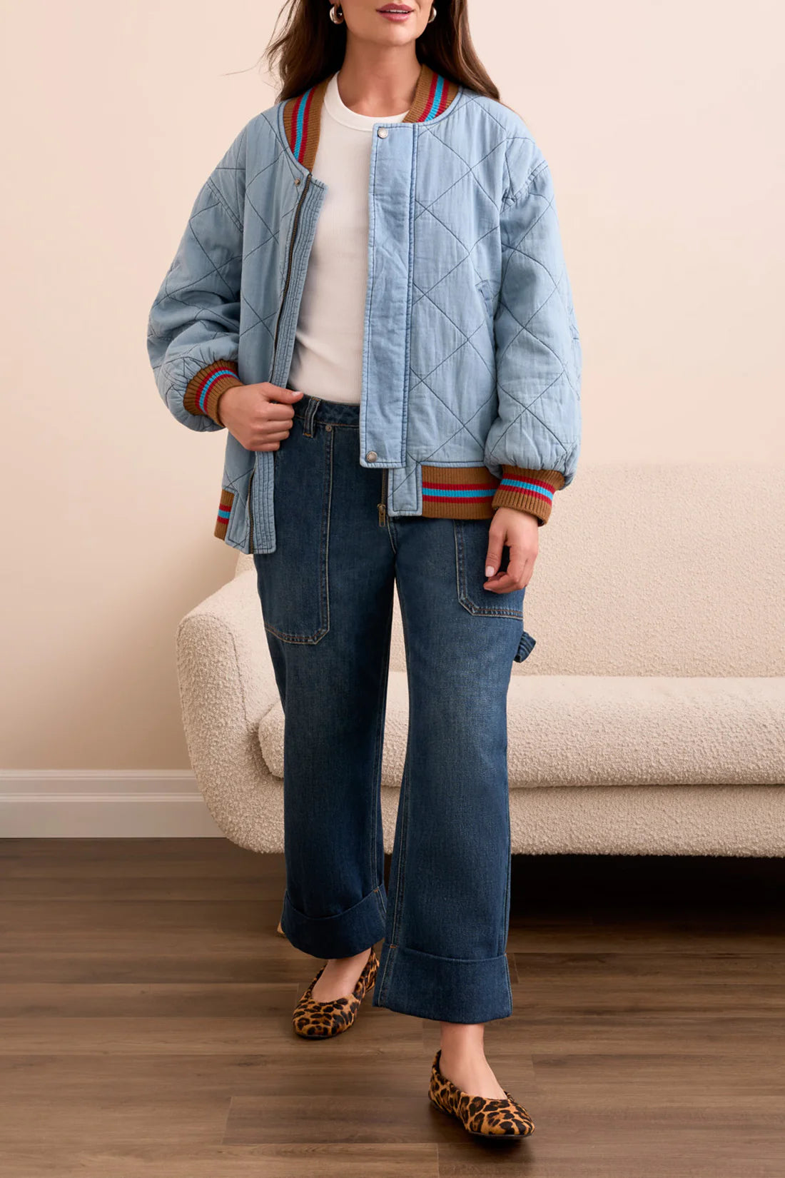 Tribal Womens Quilted Bomber Jacket