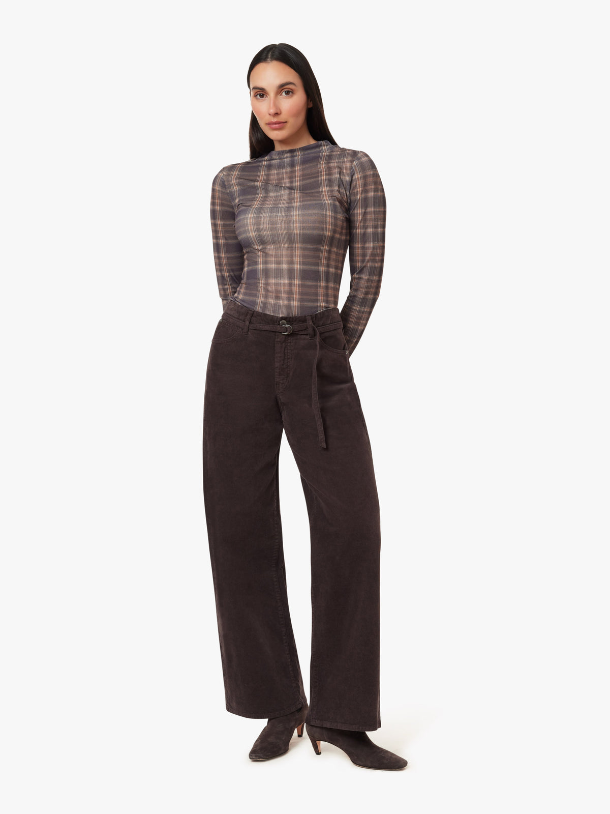 Habitual Womens Corduroy Self Tie Wide Leg