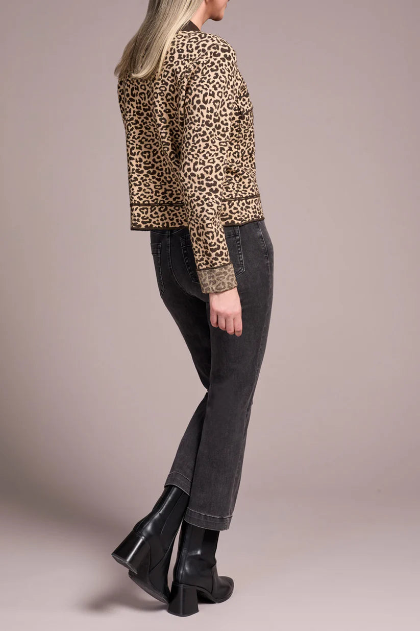 Tribal Womens Printed Sweater Cardigan w/ Collar