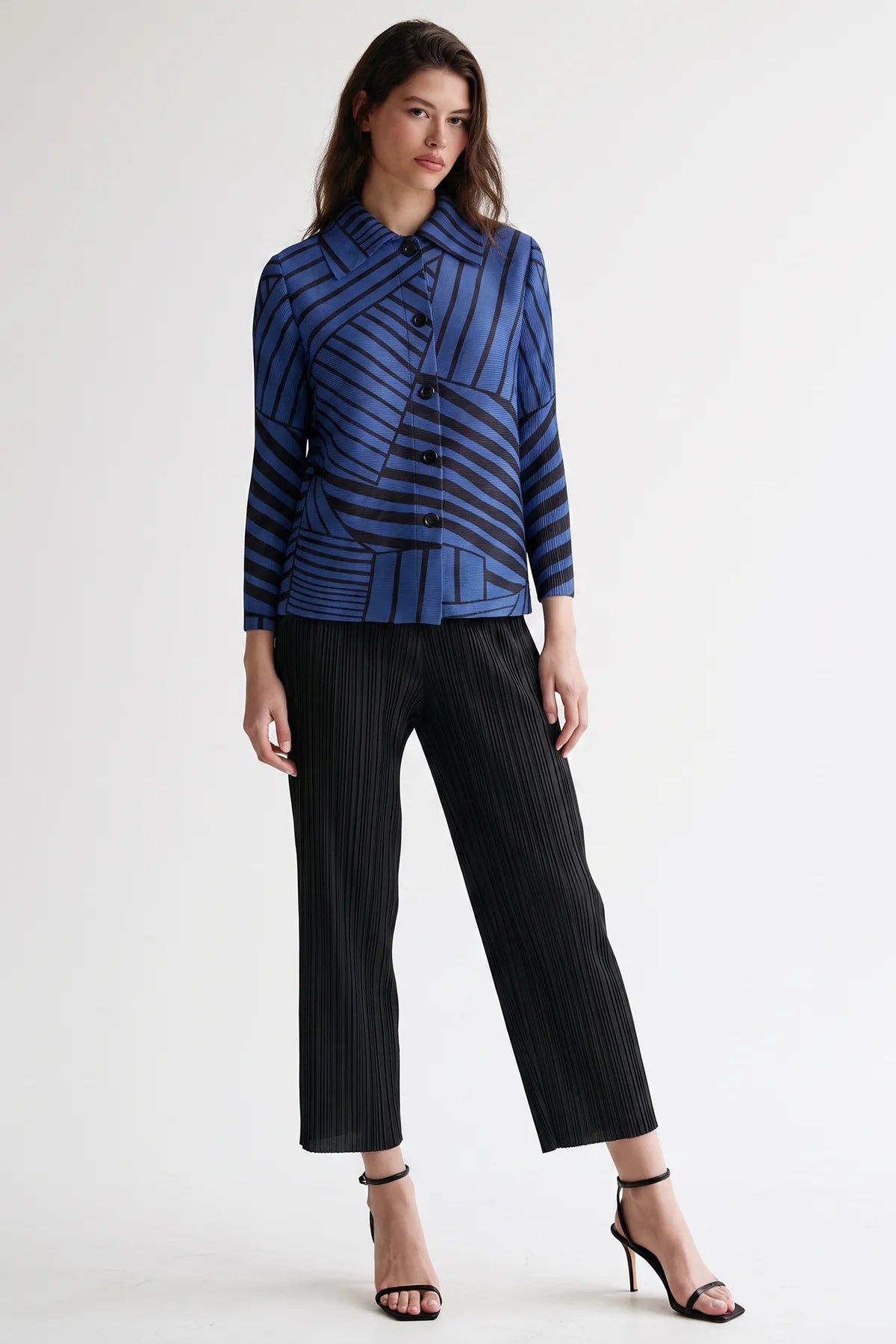 Wild Cosmos Womens Elodie Stripe Box Shirt