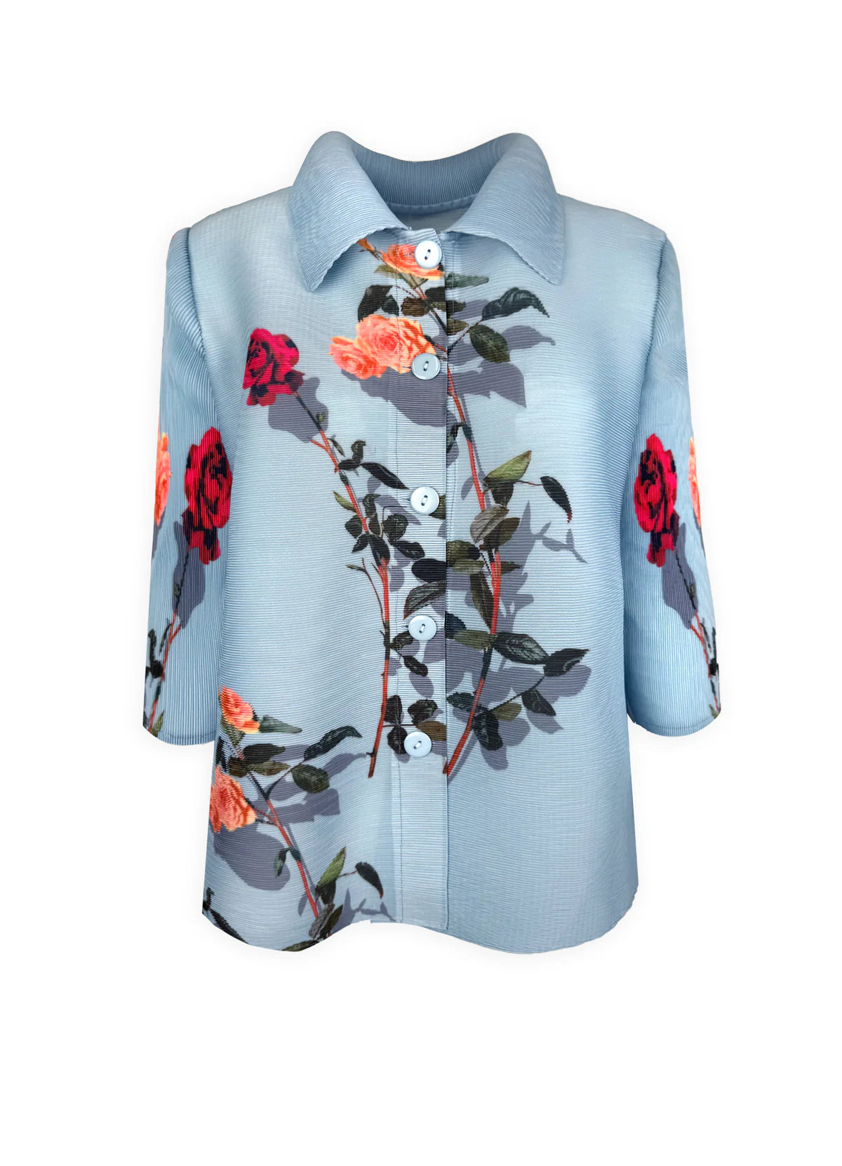 Wild Cosmos Womens Elizabeth Rose Garden Crystal Pleats Shirt