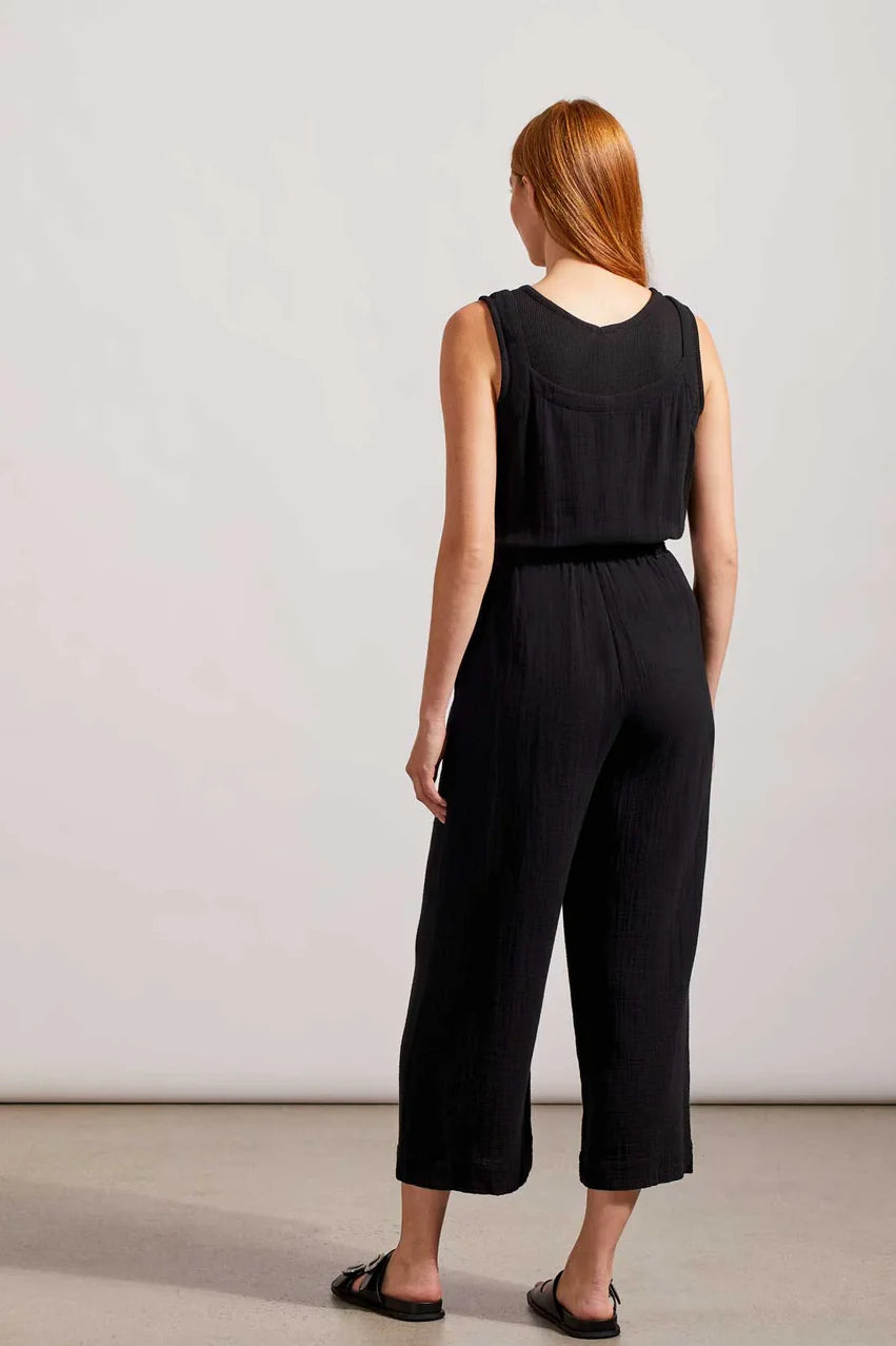 Tribal Womens Cotton Gauze Belted Jumpsuit